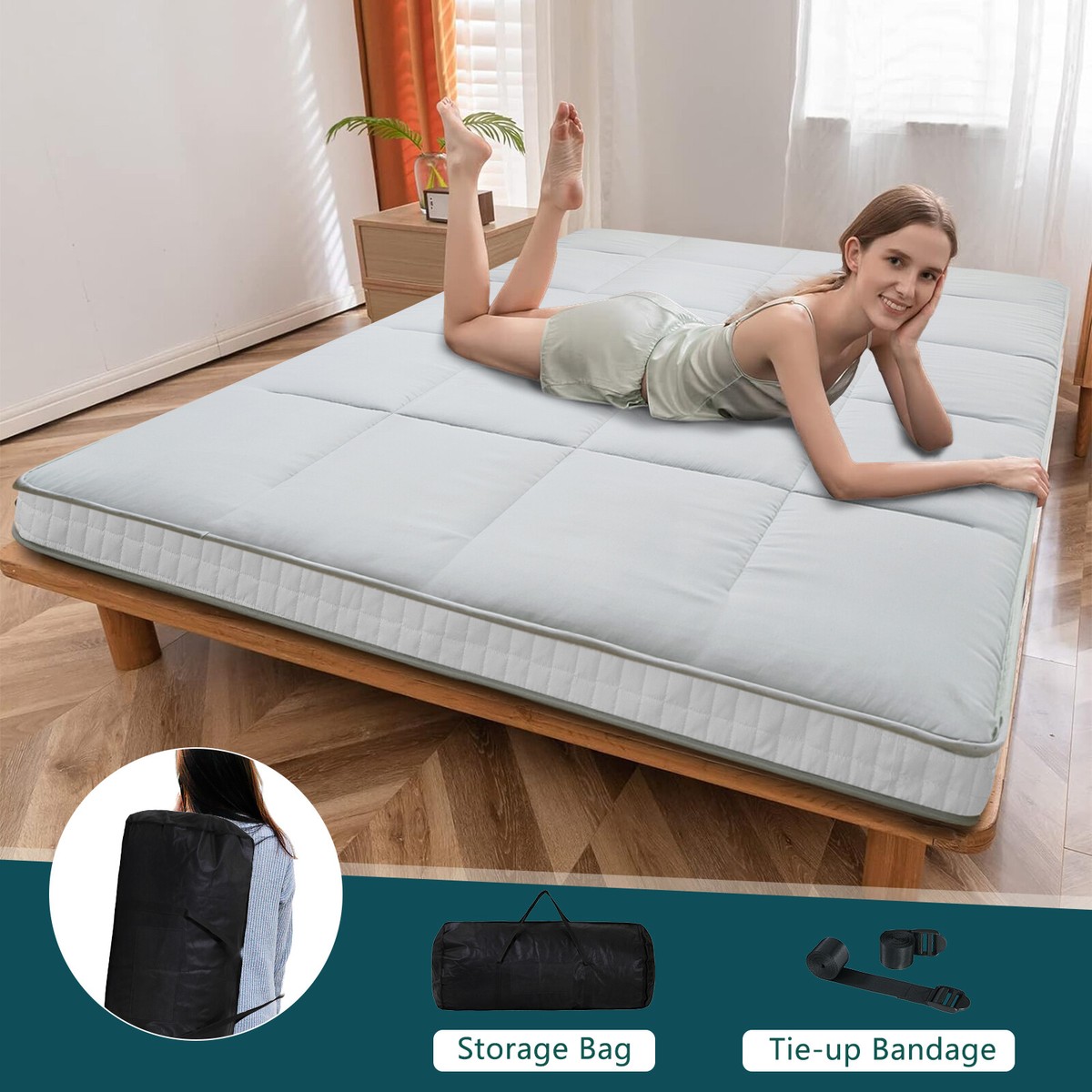 NAIZEA Japanese Floor Mattress Futon Mattress 4” Thickness Cushion Tatami  Mat