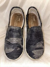 Toms Youth Camouflage Alpargata Slip-on Shoes Size 13 Gray Black H