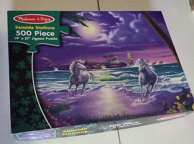 Melissa & Doug Seaside Stallions Jigsaw Puzzle 500 piece 19"x 27" Used - Image 1 of 4