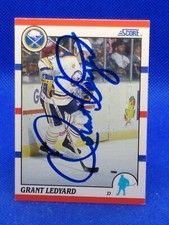 Grant Ledyard 1990-91 Score #233 PERSONAL AUTOGRAPH Buffalo Sabres