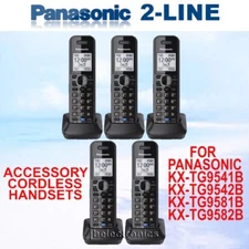 5 PANASONIC KX-TGA950B ACCESSORY 2-LINE CORDLESS HANDSETS for KX-TG95XX SERIES
