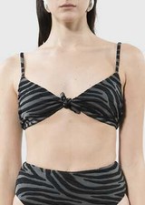 MARA HOFFMAN Carla Zebra-Print Front-Tie Bikini L76536 Size Small