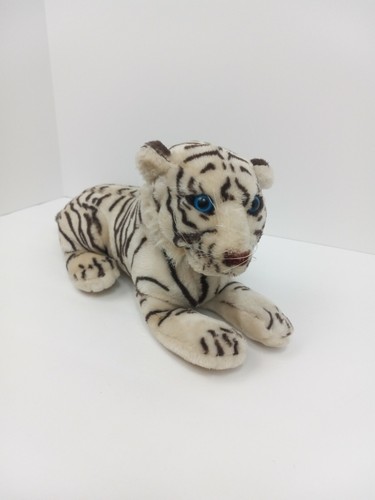 stuffed white tiger with blue eyes