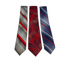 3 Wembley Necktie Tie Lot Mens Polyester Wemlon