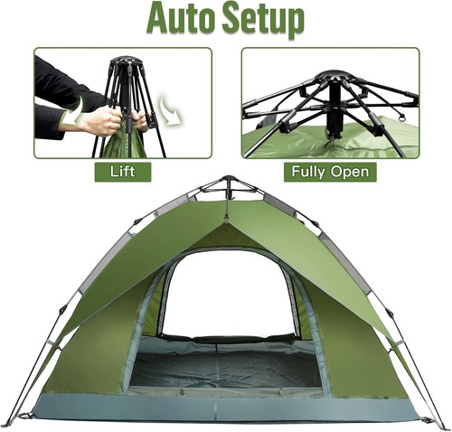 Instant Popup Tent for 2-3 Persons – Waterproof Camping Shelter with Rainfly - Picture 4 of 11