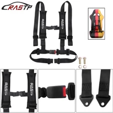 2 inch Universal Vehicle Racing 4 Point Auto Car Belt Buckle Harness Black