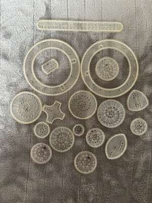 Lot of 18 Vintage Kenner Spirograph Replacement Parts Wheels Rings