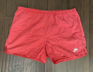 red nike nylon shorts