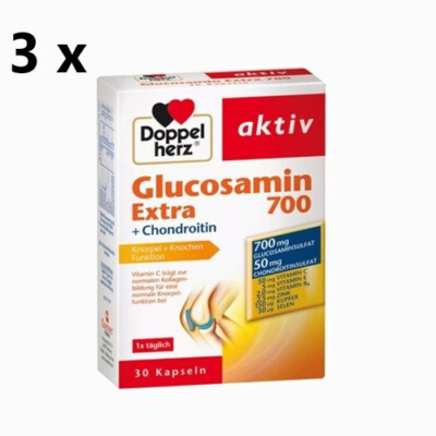 3xDoppelherz Aktiv Glucosamin Extra 700mg 30 Kapseln