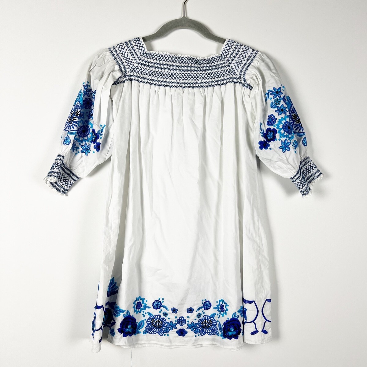 white embroidered smock dress Pepa London Hand Smocked Gold Embroidered Sleeveless Dress in Ivory (12mths- 10yrs) Luxury Childrenswear main image 1