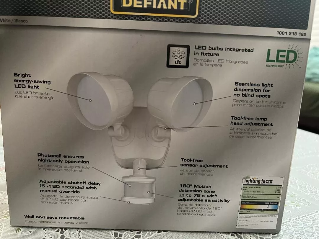 Defiant motion 2024 security light manual