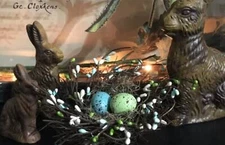 6” Spring Easter Pip Berry Birds Nest With Speckled Eggs