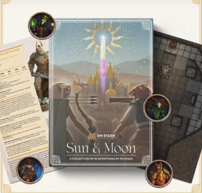 DM Stash - 5e Campaign -Sun & Moon - suitable for D&D, 4 digital modules