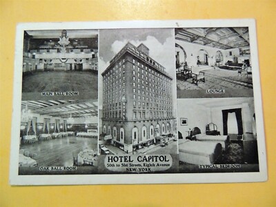 Hotel Capitol New York City New York vintage postcard multiple interior views