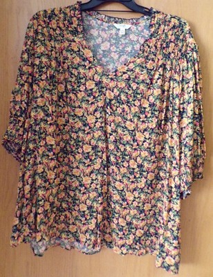Pretty V-Neck Smock Tops~Choice of pattern~ Women's PLUS Size 4X (28W-30W)~NWT
