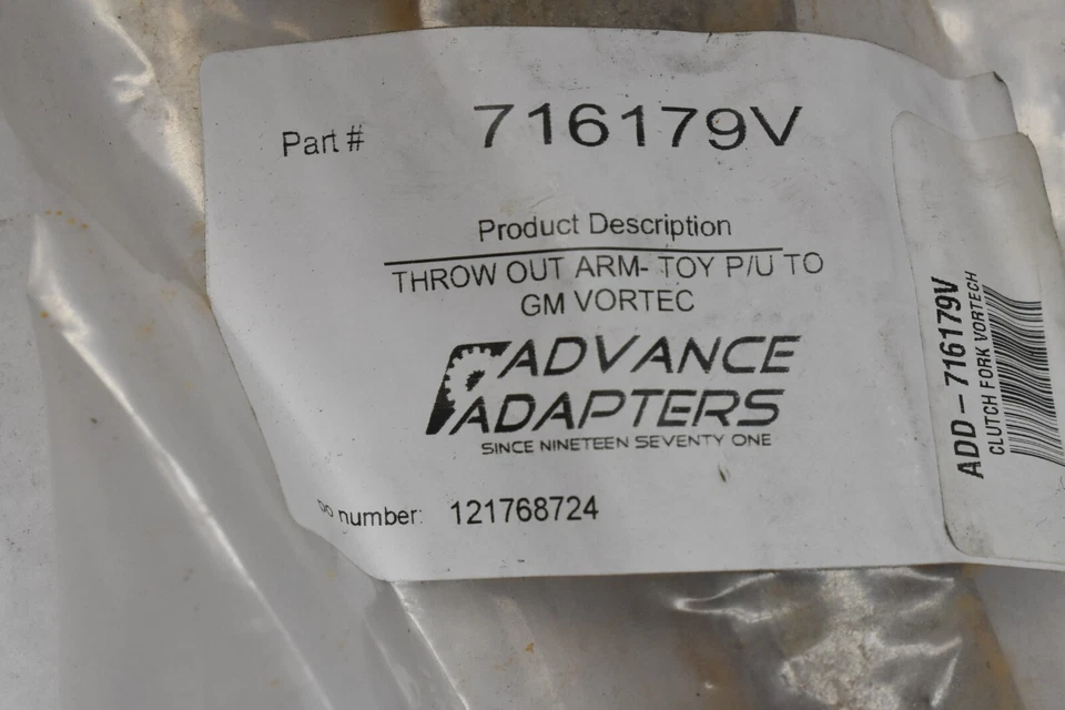 Adaptadores Avanzados 716179V Horquilla de Embrague Vortech Acero Zinc Chapado Chevy V8 Foto 3 de 4
