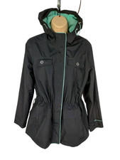 Womens Radiance Free Country Uk Medium Black Hood Light Anorak Mac Jacket Coat
