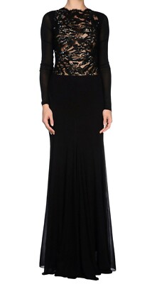 New EMILIO PUCCI Embellished Black Lace Jersey Dress Gown It. 40 - US 4 |  eBay