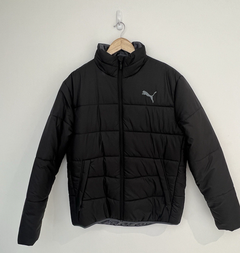 BNWOT RRP$150 PUMA Mens Puffer Jacket Coat size L Full Zip Long Sleeve in Black