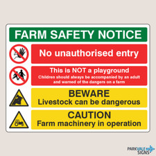 Multi Hazard Farm Safety Notice Sign - Farm Safety