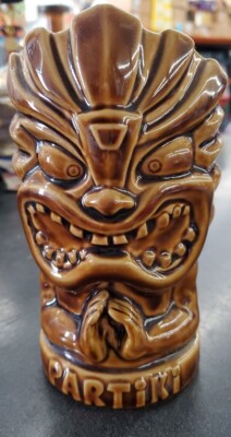 2011 Partiki Gloss Brown Tiki Mug, Tiki Farm 