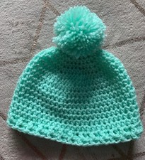Handmade crocheted baby girl or boy Pom Pom hat 6-12 months