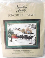 Vintage CLYDESDALE WINTER Longstitch Crewel Kit Candamar Something Special - NEW