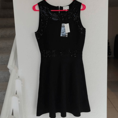 Milly Dress Womens Size L Embellished Gem Flare Mini Short New with tags