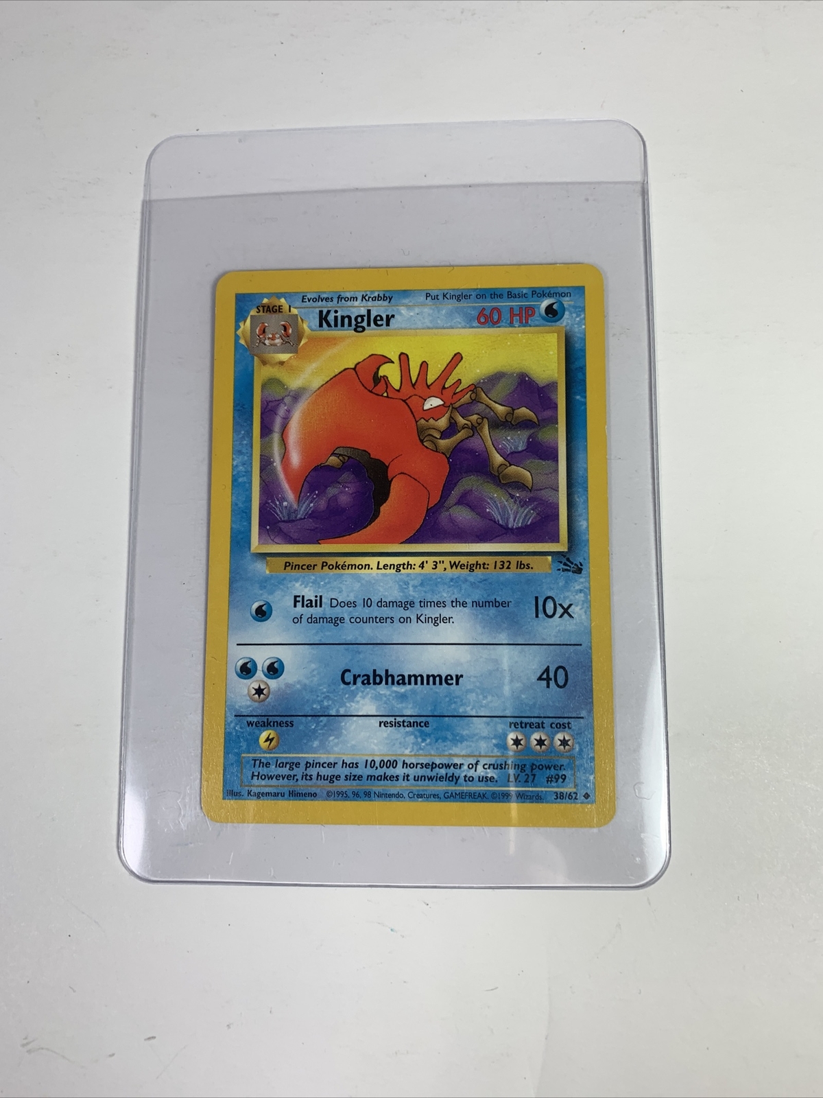 KINGLER - Fossil Set - 38/62 - Uncommon - Pokemon Card