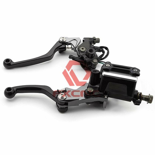 3D Universal Pit Motorcycles Master Hydraulic Brake Clutch Lever Perch Cable - Imagen 6 de 8