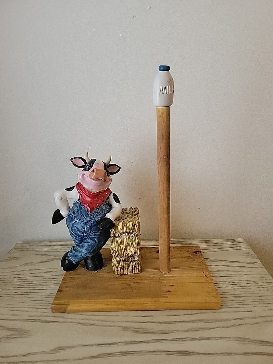 Vintage Collections Cow Paper Towel Holder White Milk Country Cottage  Farm