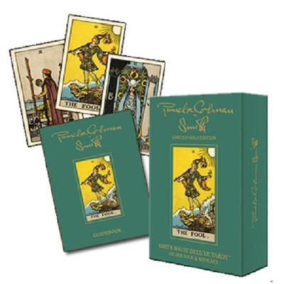 Smith Waite DELUXE Tarot Gildet DECK & Book SET LIMITED GOLD