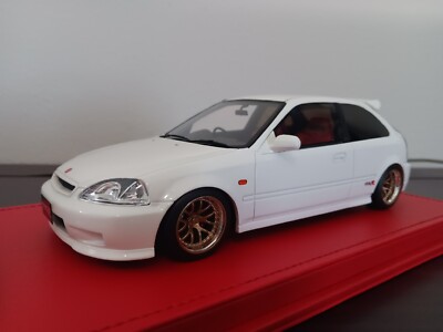 Honda Civic Type R EK9 ホワイト ミニカー Hobby Japan - JDM64 - Honda Civic Type R EK9 White - HJDM001