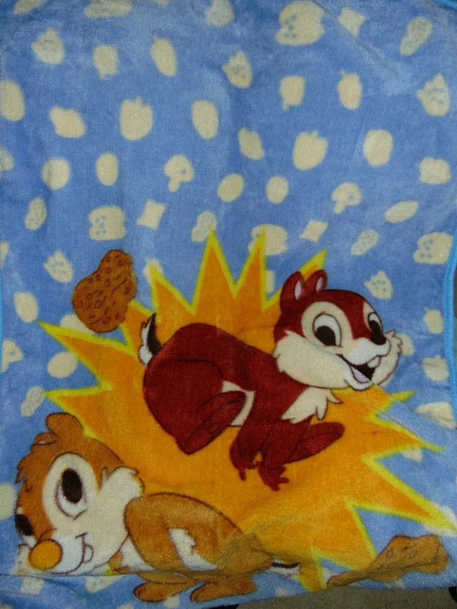 Vintage Disney Chip Dale Chipmunks Baby Toddler Blanket