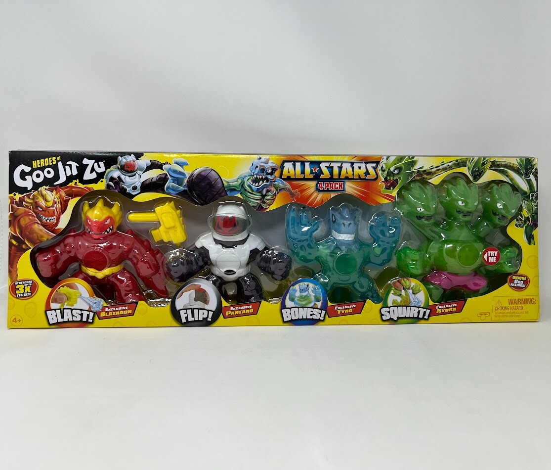 New Heroes of Goo Jit Zu All-Stars 4-Pack w/ Blazagon Pantaro Tyro