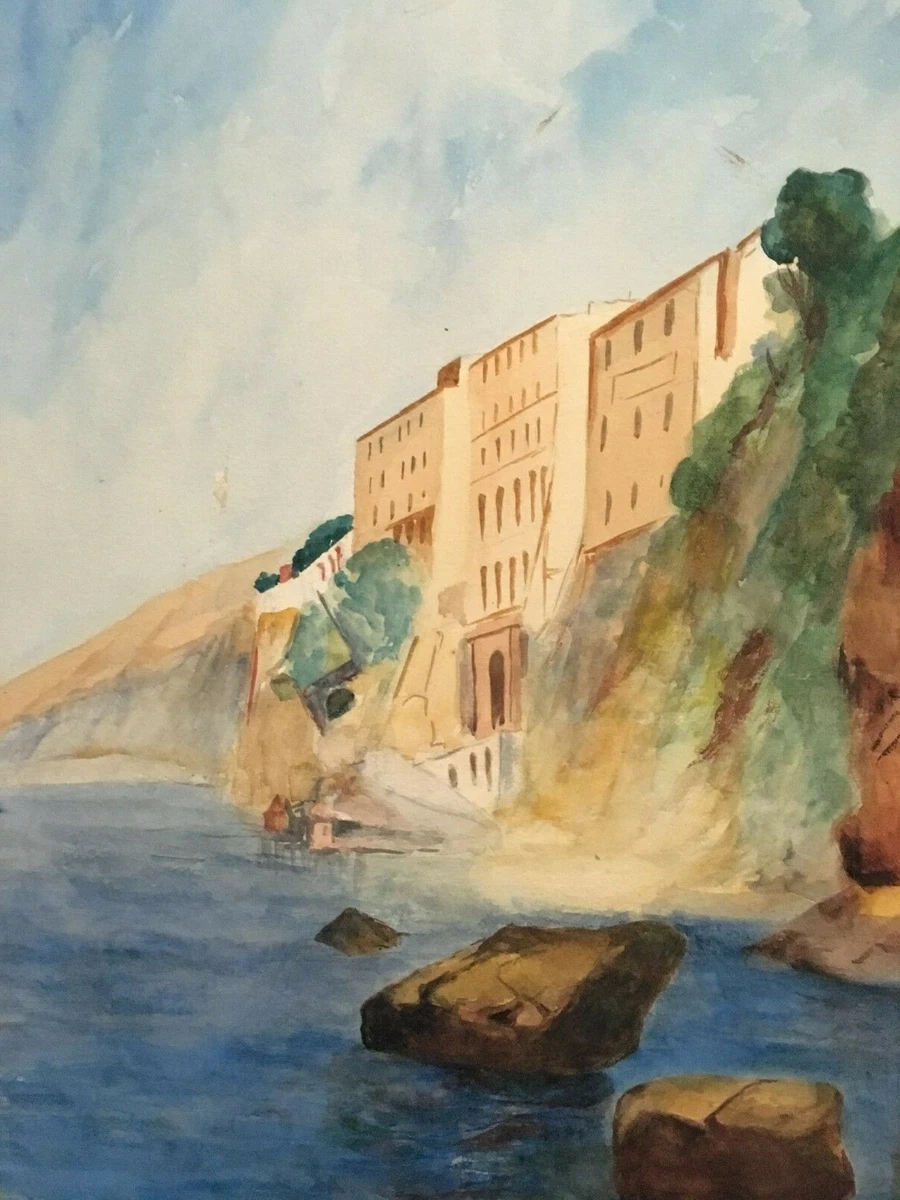 Amodio, Napoli, Italie, funiculaire du Vésuve Original albumen vintage