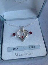 Sterling Silver/Cubic Zirconia Heart Shape Pendant With 18" Chain Earring Set