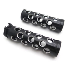 Black Hand Grips Motorcycles w/ 1" handlebars For Harley Road King Street Glid