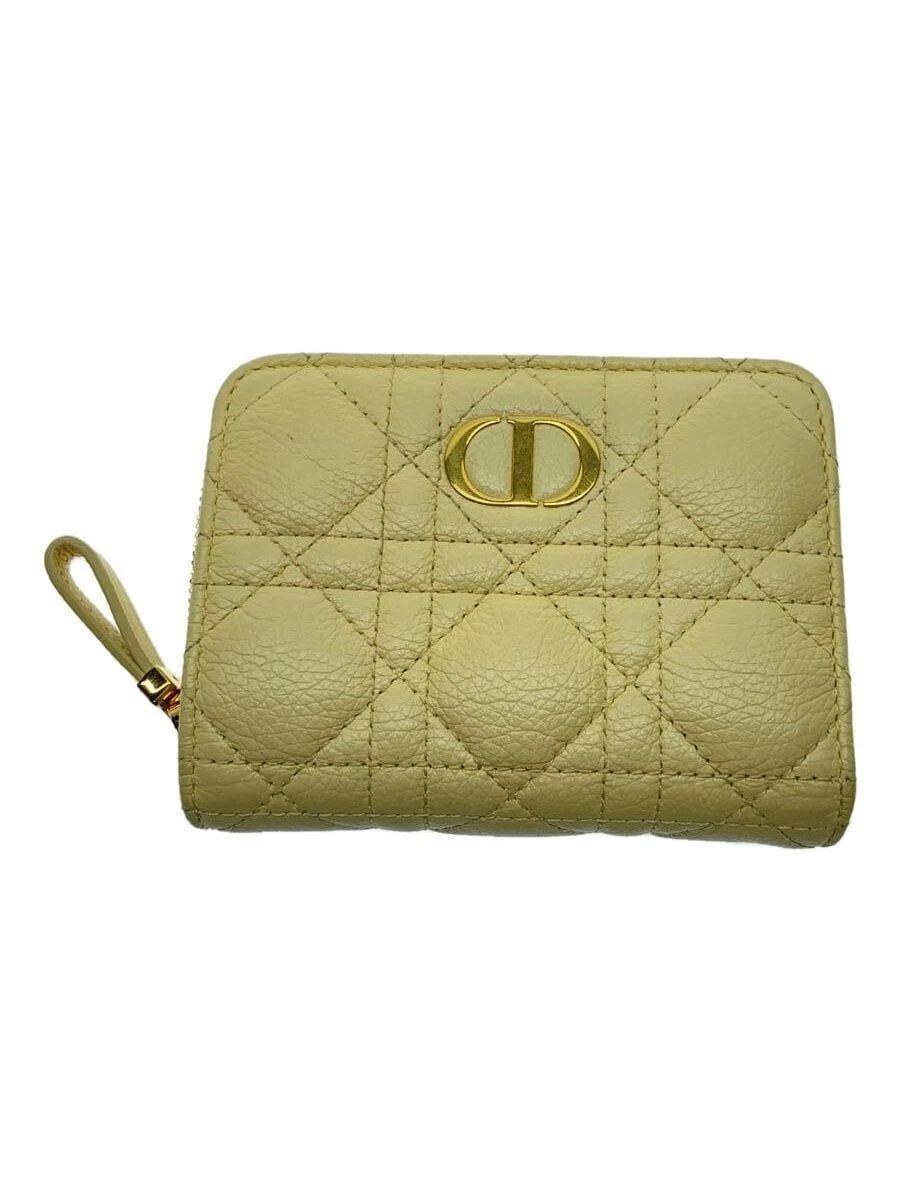 Christian Dior Portefeuille Plié Bi Pli Cuir Jaune Femme 47 MA 0291 Occasion