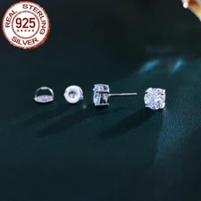 925 Sterling Silver CZ Screw Design Stud Earrings Small Earrings for Men Women