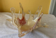 Fab Contemporary Murano Art Glass Freeform Pierced & Pulled 14” Centerpiece