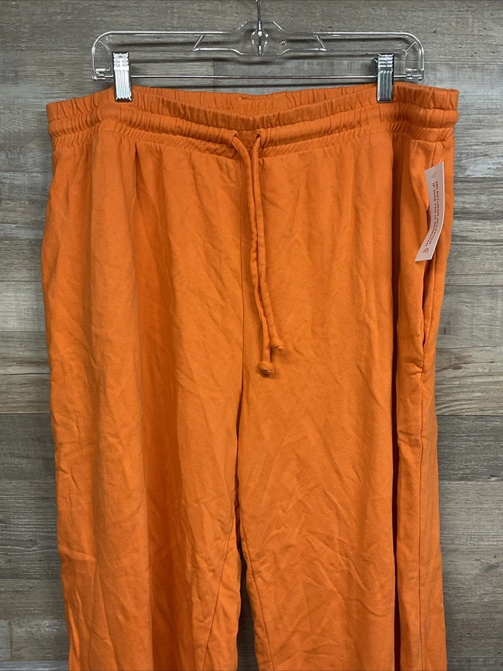 NUEVO Lisa Say Gah Pull On Cordón Ropa de Salón Pantalón Pierna Ancha Naranja Dobladillo Crudo 3XL Foto 2 de 4