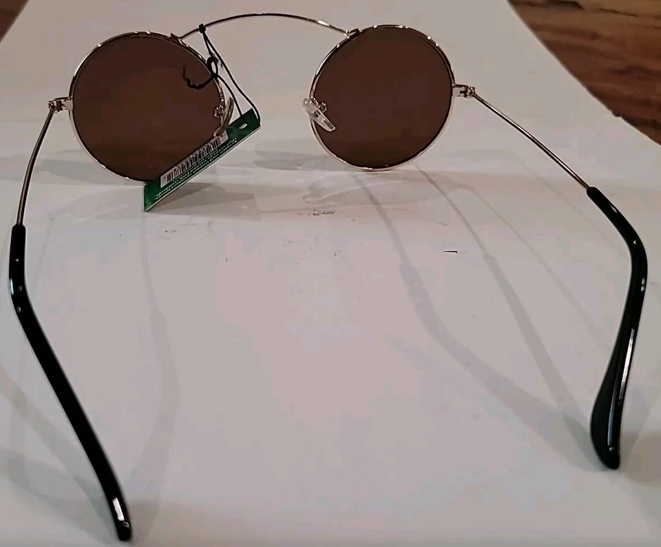 Divertida Fiesta Genial Redonda Marrón Dorado Gafas Disfraz Celebración Halloween Estrella del Pop Foto 4 de 4