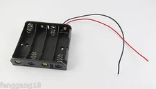 1pcs New 4x AA 2A 4XAA Cells Battery Holder Box Case 6V With 6'' Lead Wire Black