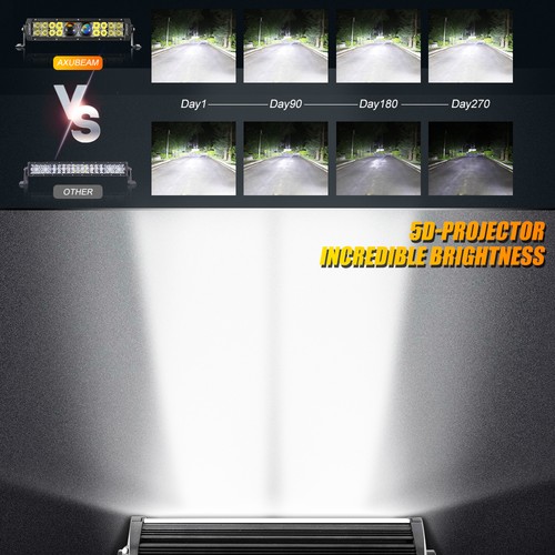 For Honda Fourtrax 250 Auxbeam 12" 200w Led Light Bar Combo Spot Flood & Harness - Picture 6 of 12