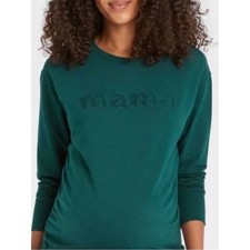 Isabel Maternity "Mama" Teal Sweatshirt Pullover Small