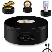 LED Rotating Display Stand, 4.72in Black Plastic Motorized Turntable Base