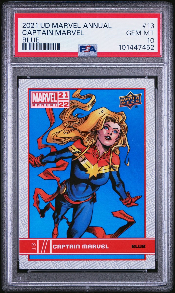 Captain Marvel 2021-22 Upper Deck Marvel Annual BLUE #13 PSA 10