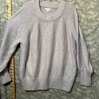 NWT Lauren Conrad Womens Sweater Purple 2XL Knit Scoop Neck Casual Winter Warm