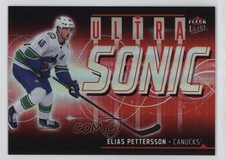 2024-25 Upper Deck Fleer Ultra Ultrasonic Red 70/99 Elias Pettersson #SN-24 0nr3